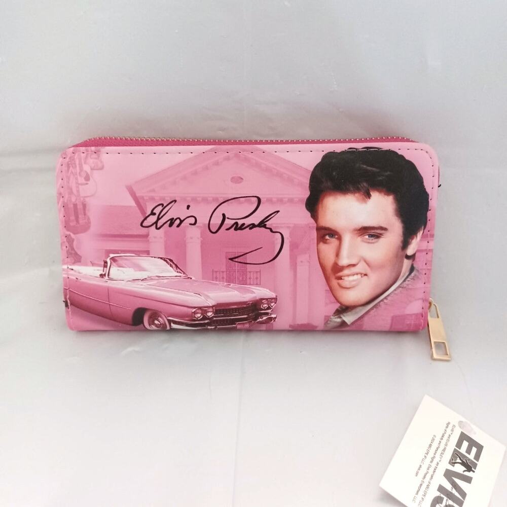 Mid-South Products Elvis Presley Pink Cadillac and Guitars Clutch Wallet